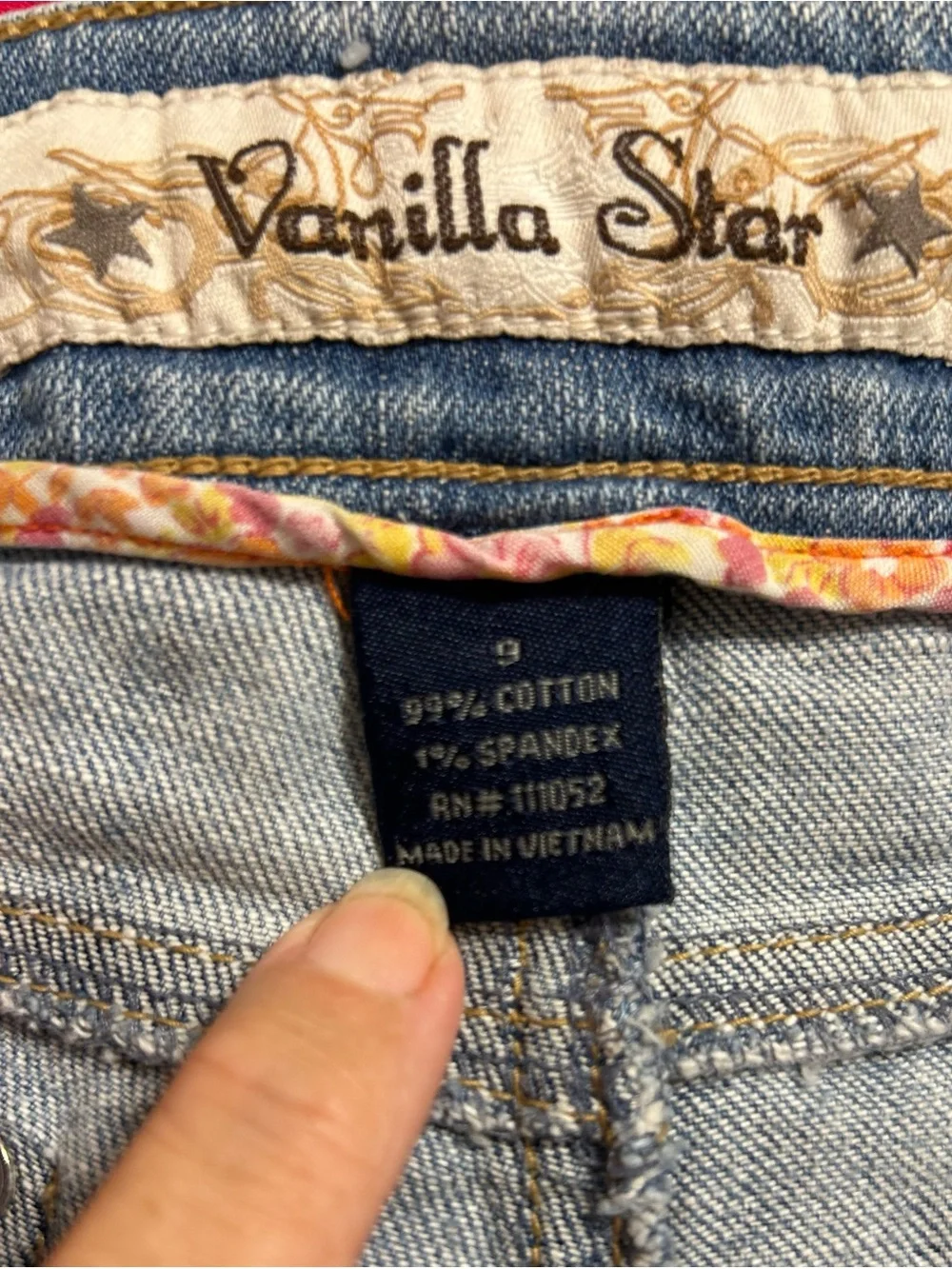Vanilla Star Light Wash Ripped Denim Jean Shorts